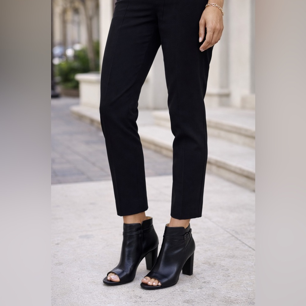 NEW BANANA REPUBLIC Leather Gayle Shootie Womens Size 9M Black Open Toe Ladies